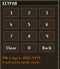 The Exchange PIN keypad